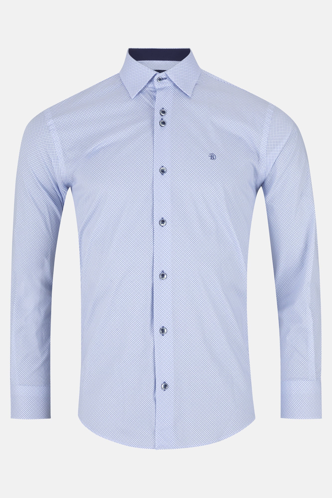Baker Blue Long Sleeve Benetti Menswear Shirt