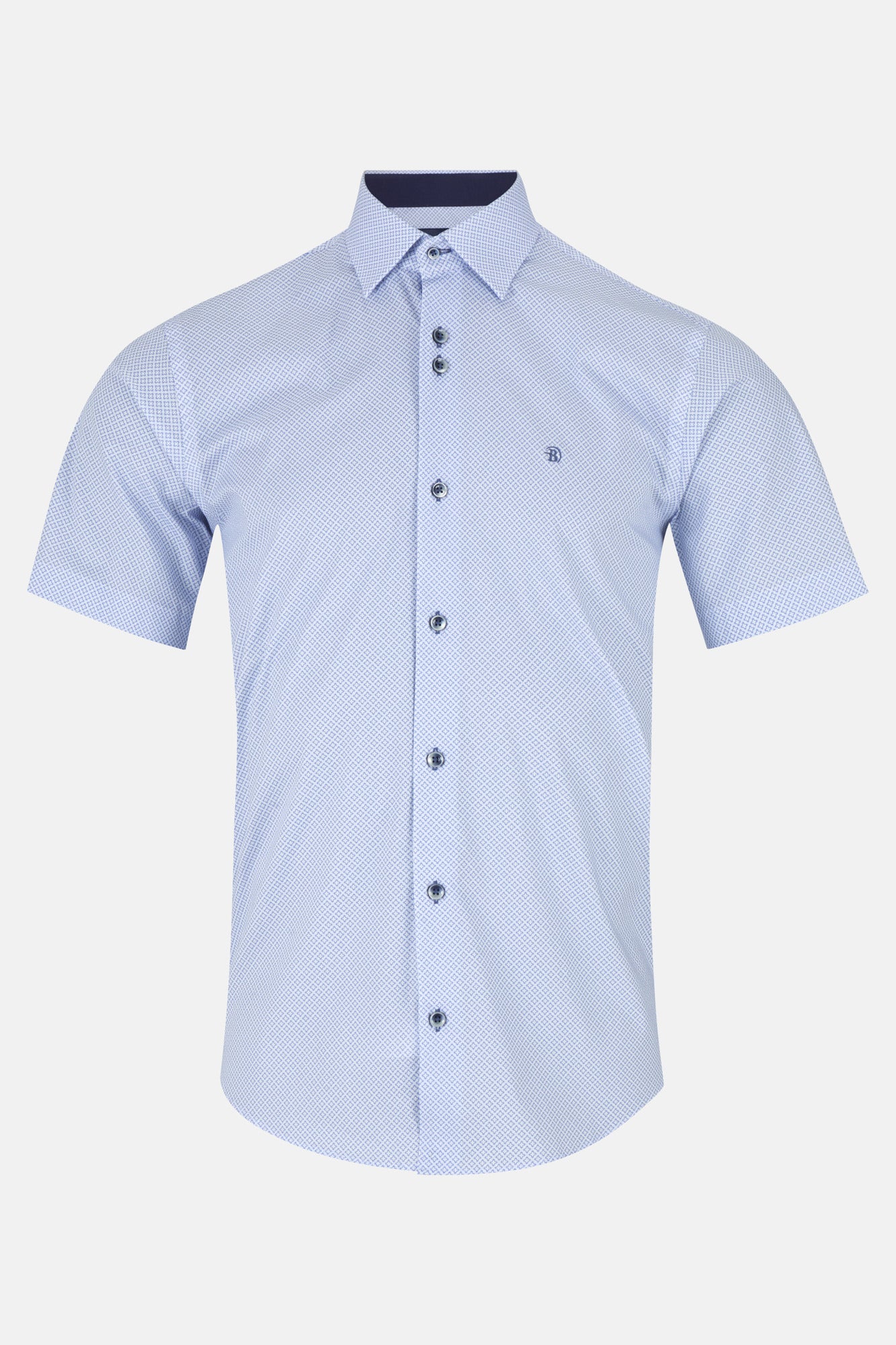 Barker Blue Short Sleeved Shirt By Benetti Menswear 