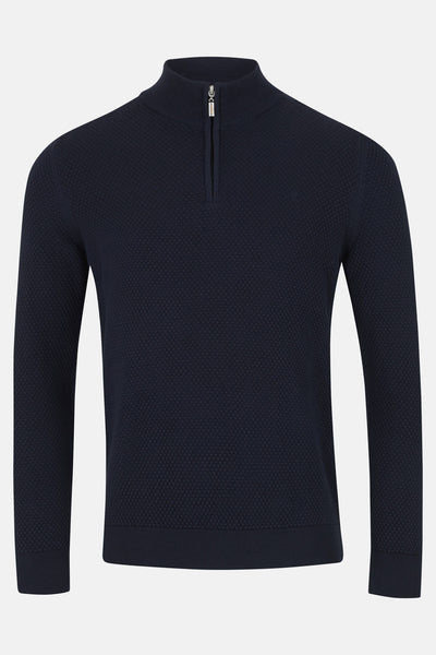 Henry Qtr Zip Navy By Benetti Menswear