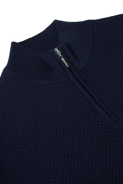 Henry Qtr Zip Navy By Benetti Menswear