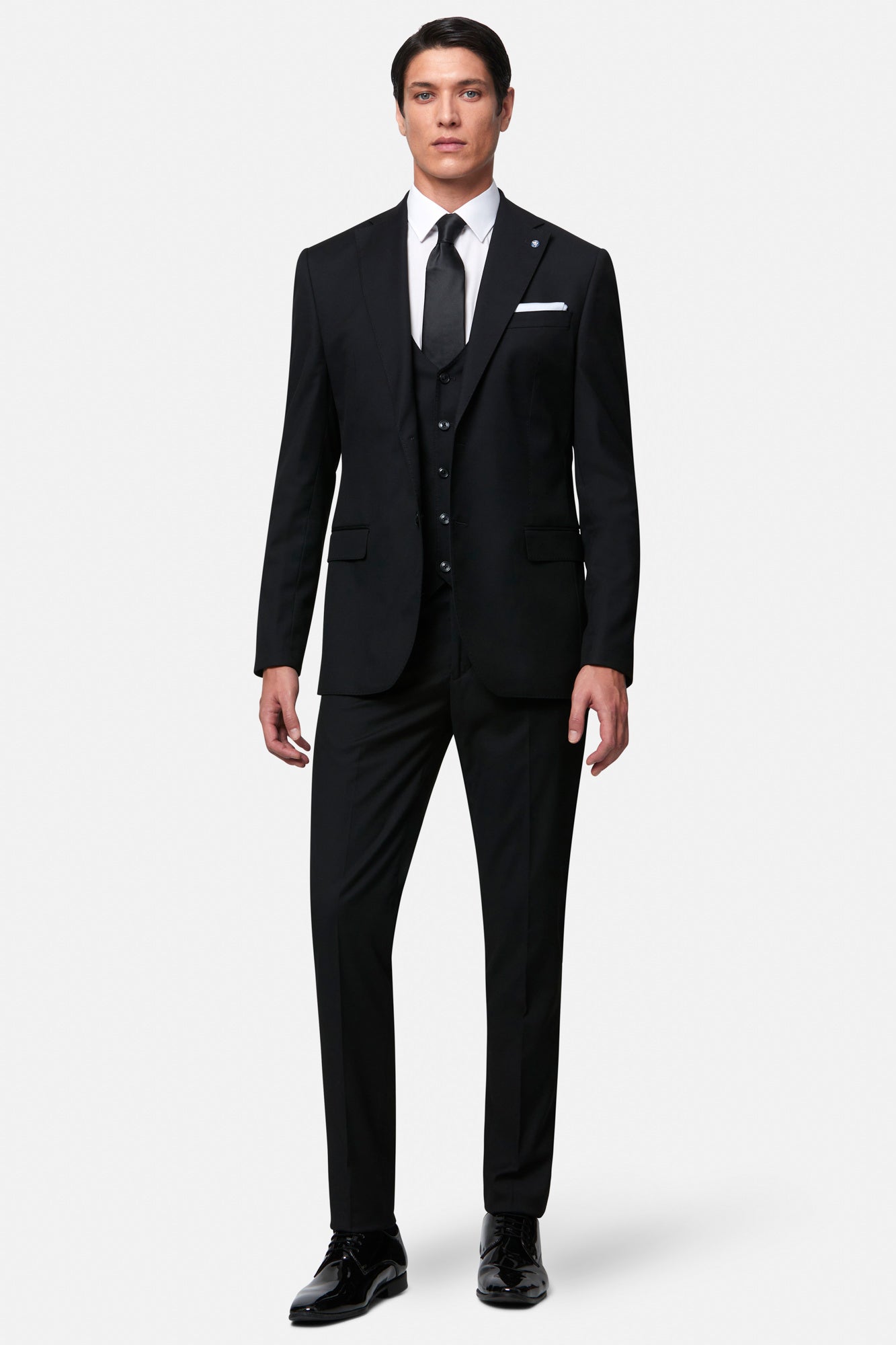 Edina 3pc Black Suit By Benetti Menswear