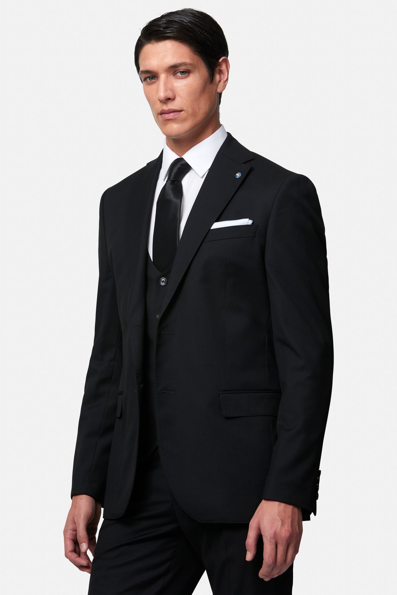Edina 3pc Black Suit By Benetti Menswear