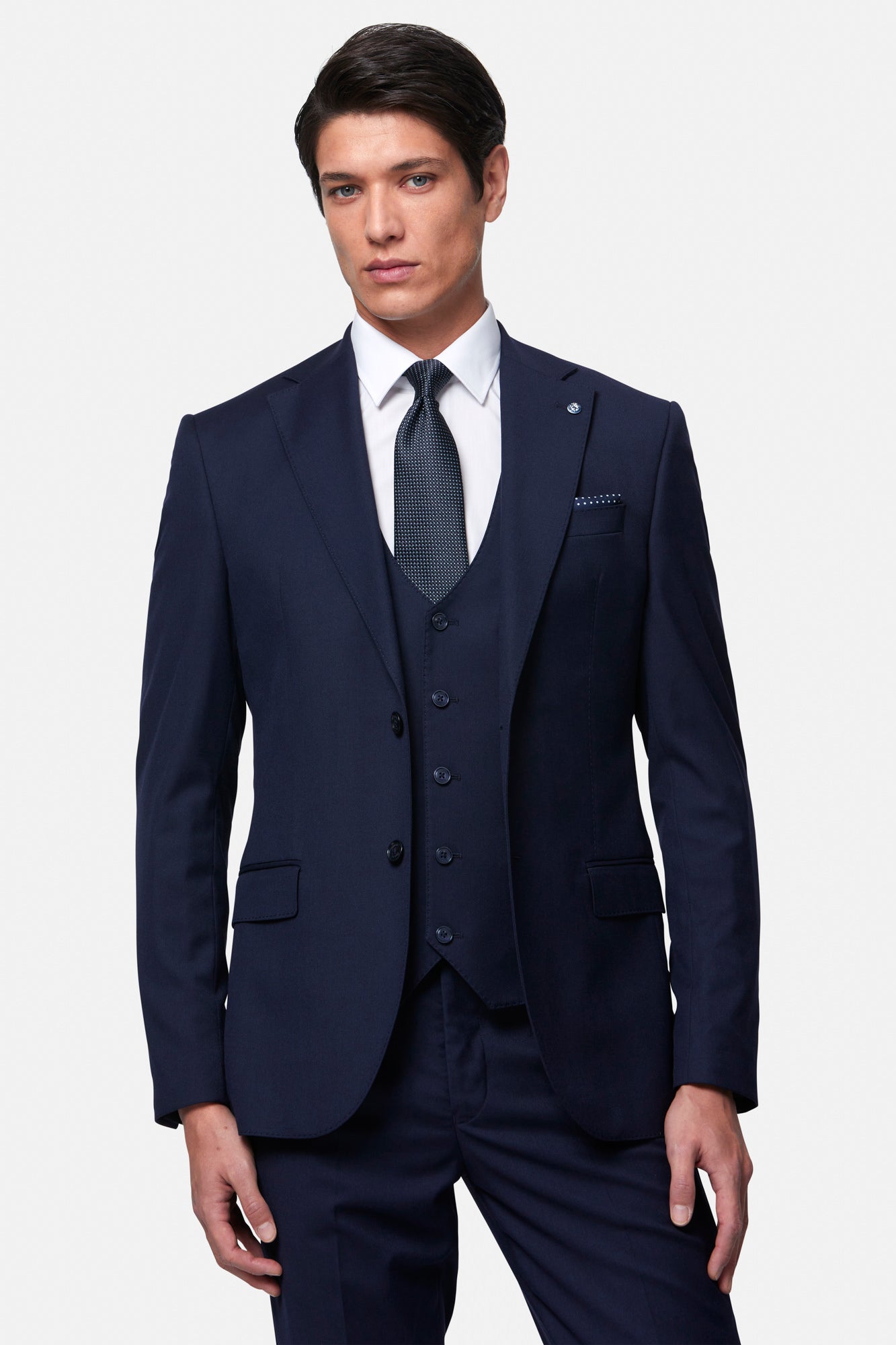 Edina Navy 3PC Suit By Benetti Menswear