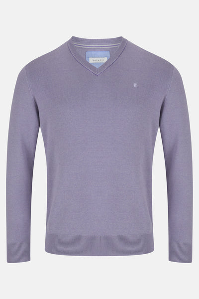 Gale Lilac V Neck Sweater By Benetti Menswear