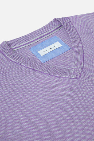 Gale Lilac V Neck Sweater By Benetti Menswear