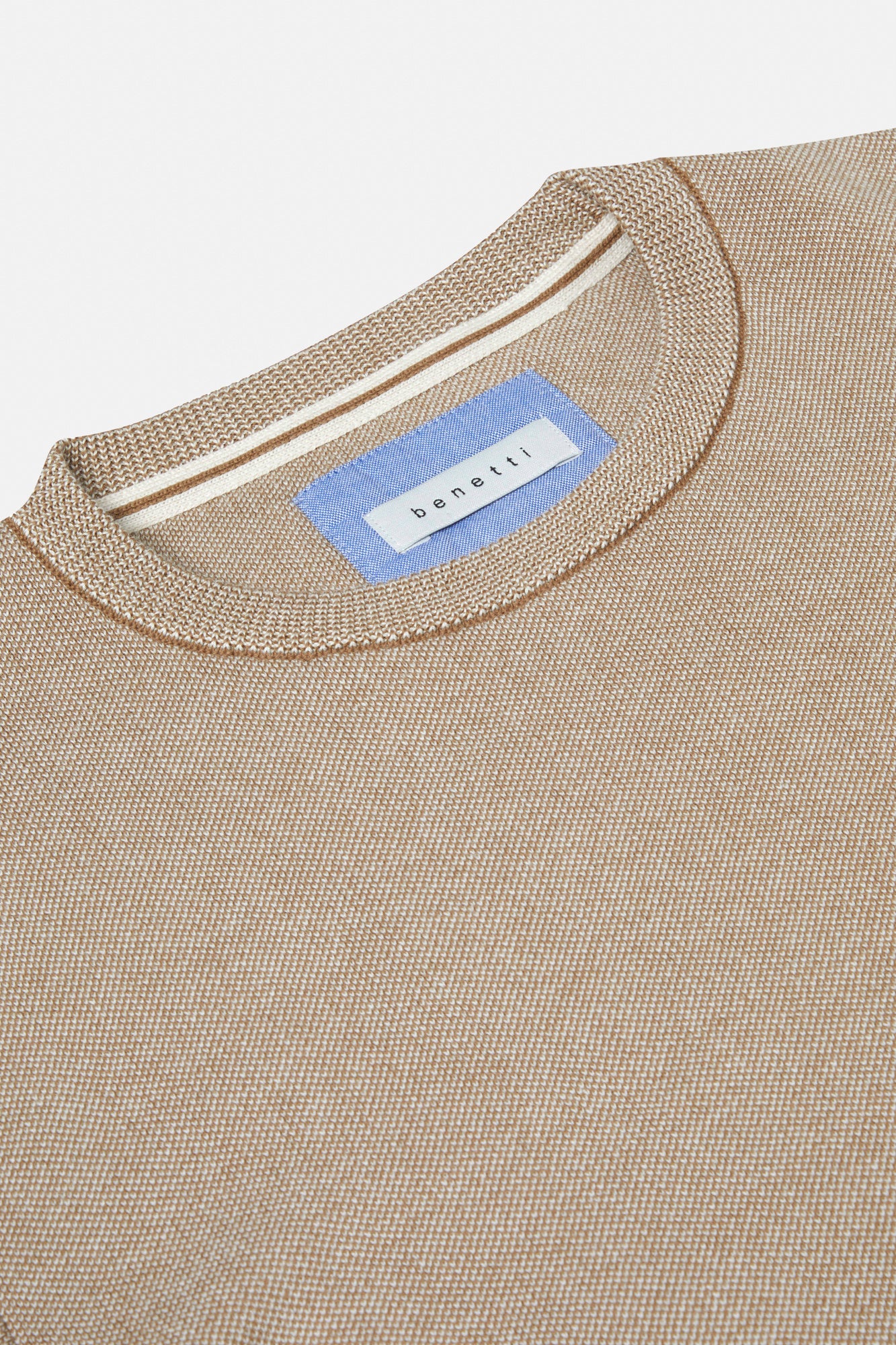 Gale Sand Crew Neck Sweater By Benetti Menswear