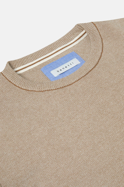 Gale Sand Crew Neck Sweater By Benetti Menswear