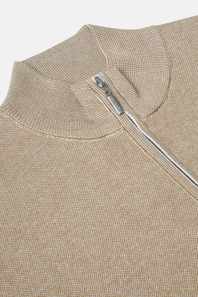 Gale Sand Quarter Zip by Benetti Menswear