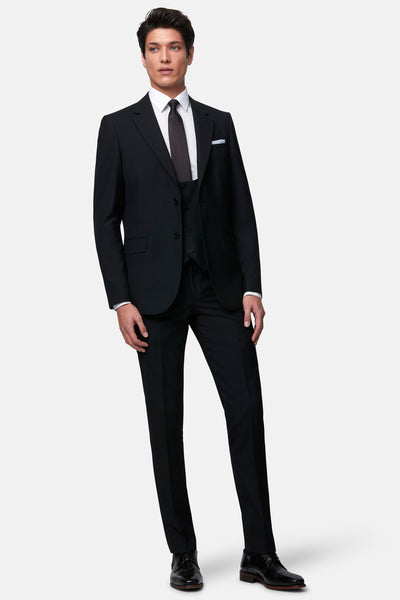 James Black Suit with Scoop Waistcoat