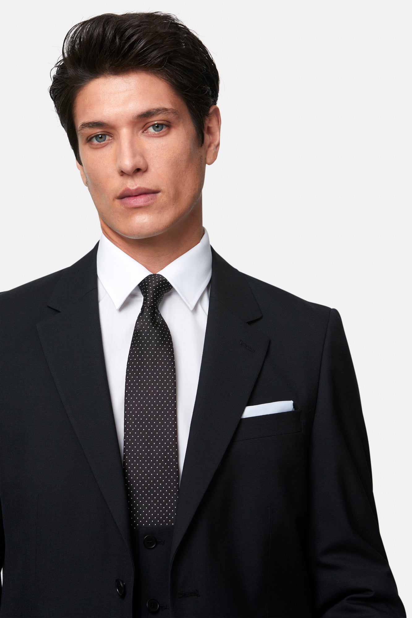 James Black 3 Piece Suit with scoop waistcoat By Benetti Menswear