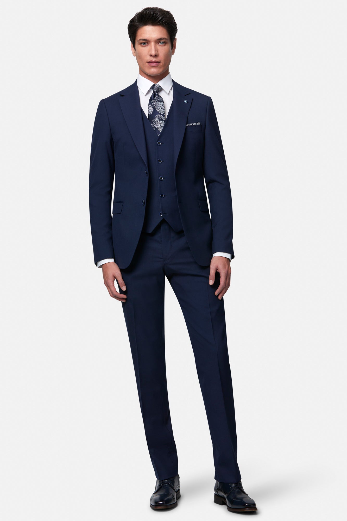James Navy 3 Piece Suit By Benetti Menswear
