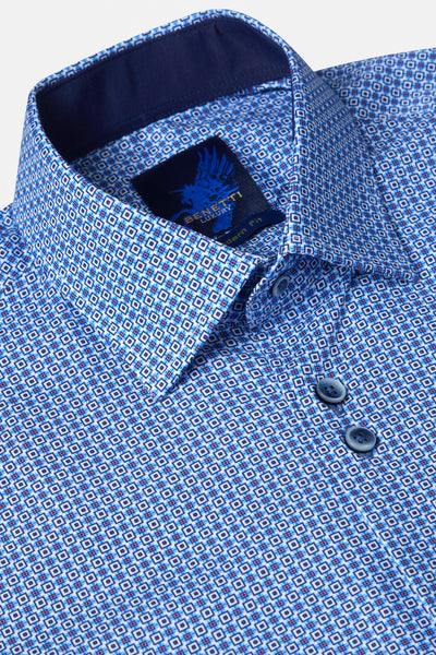 Owen Navy Short Sleeved Shirt by Benetti Menswear