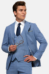Lotus 3 Piece Blue Benetti Menswear Suit
