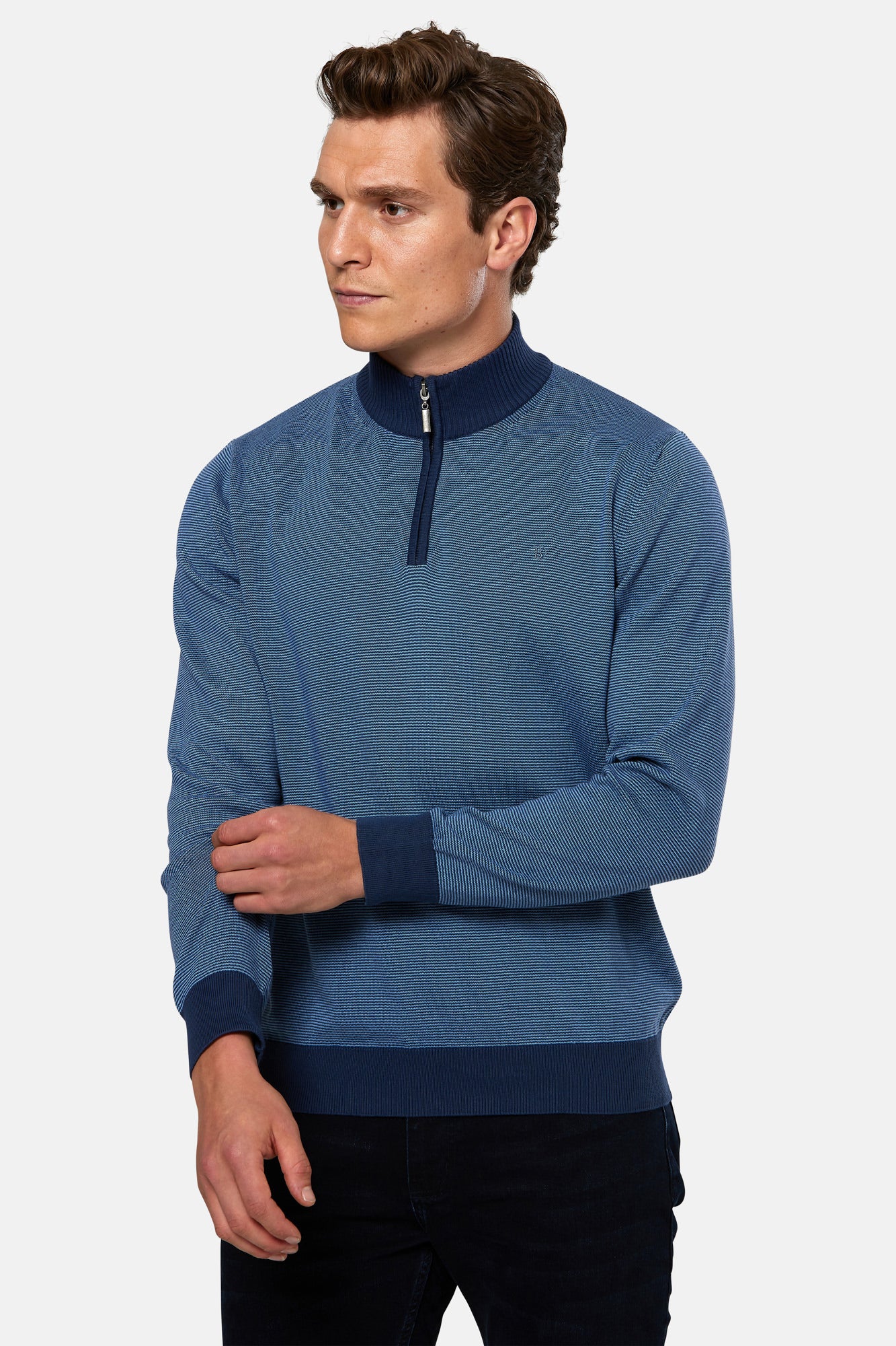 Barrow Blue Quarter Zip Sweater