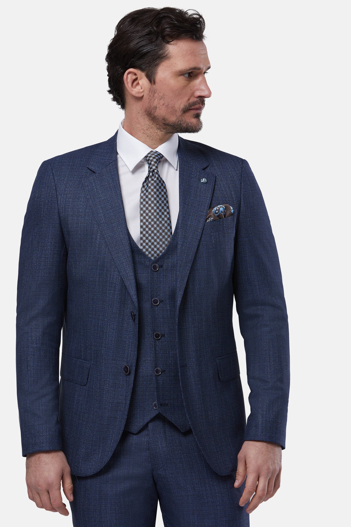 Borneo Navy 3 Piece Suit By Benetti Menswear