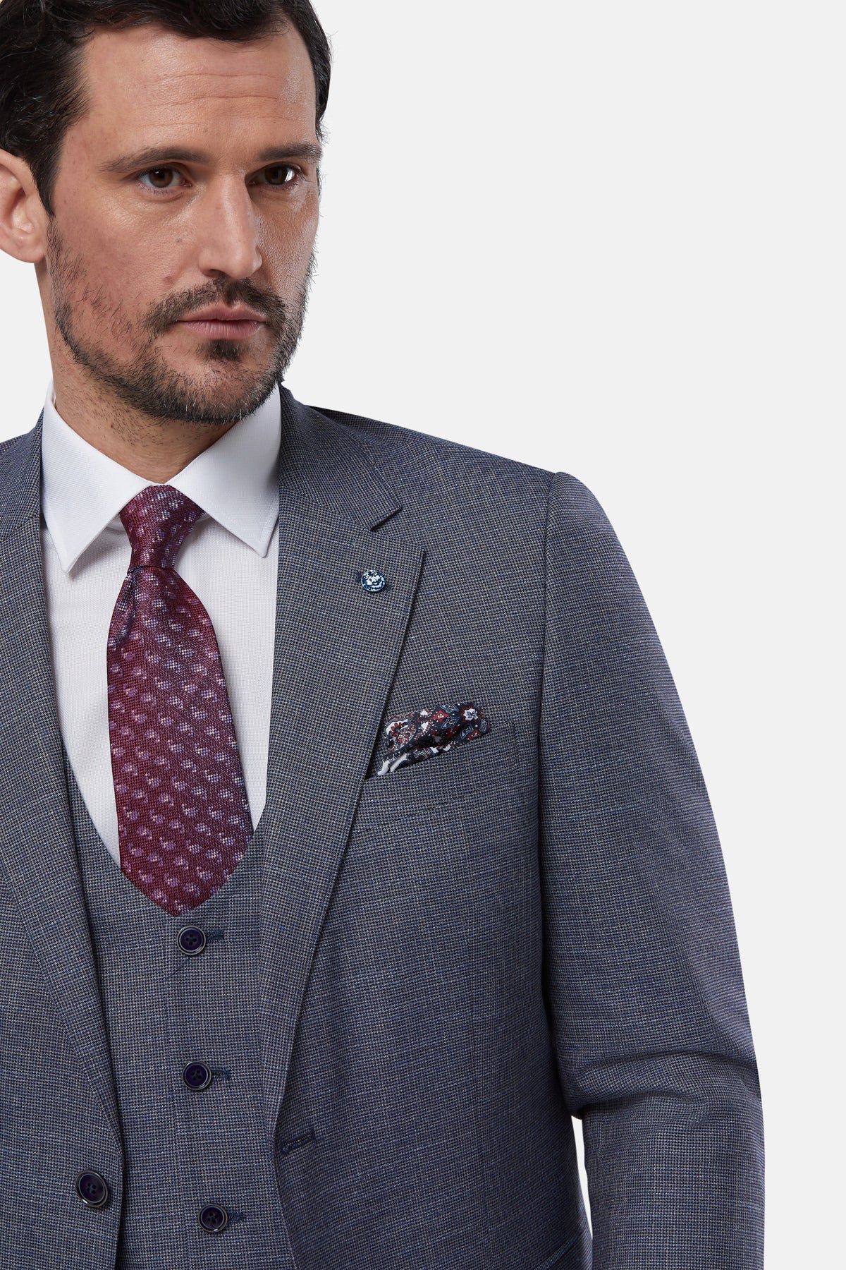 Borneo Grey 3 Piece Suit By Benetti Menswear