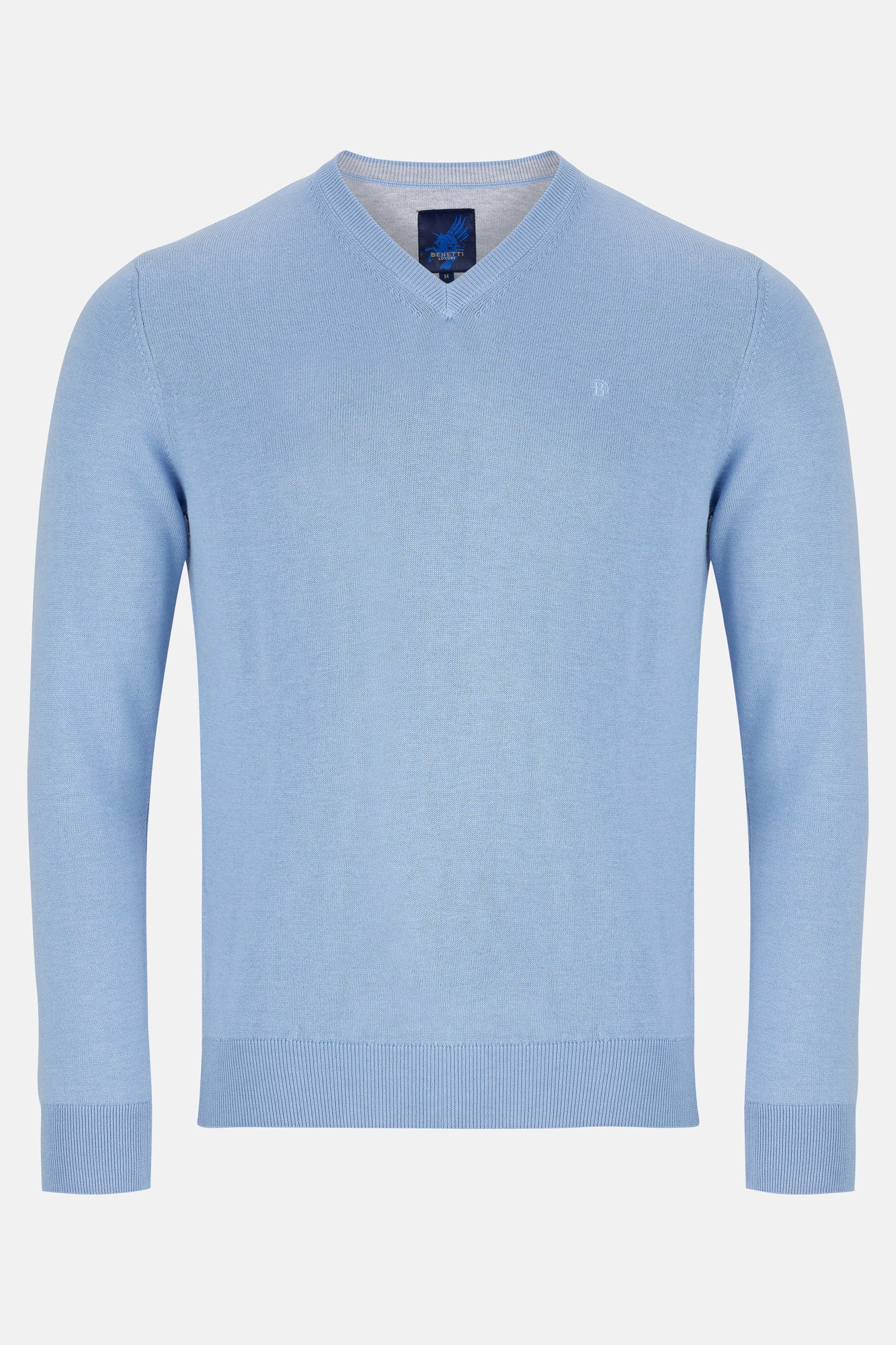 Benetti Menswear V Neck Sweater Sky