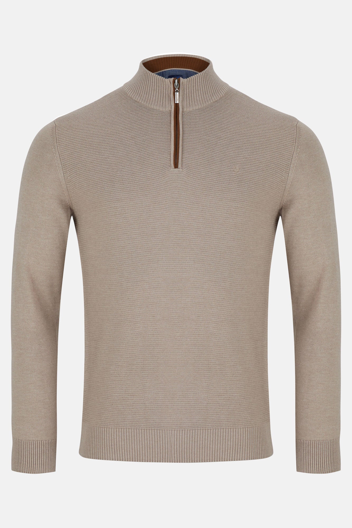 Errol Stone Qtr Zip Sweater