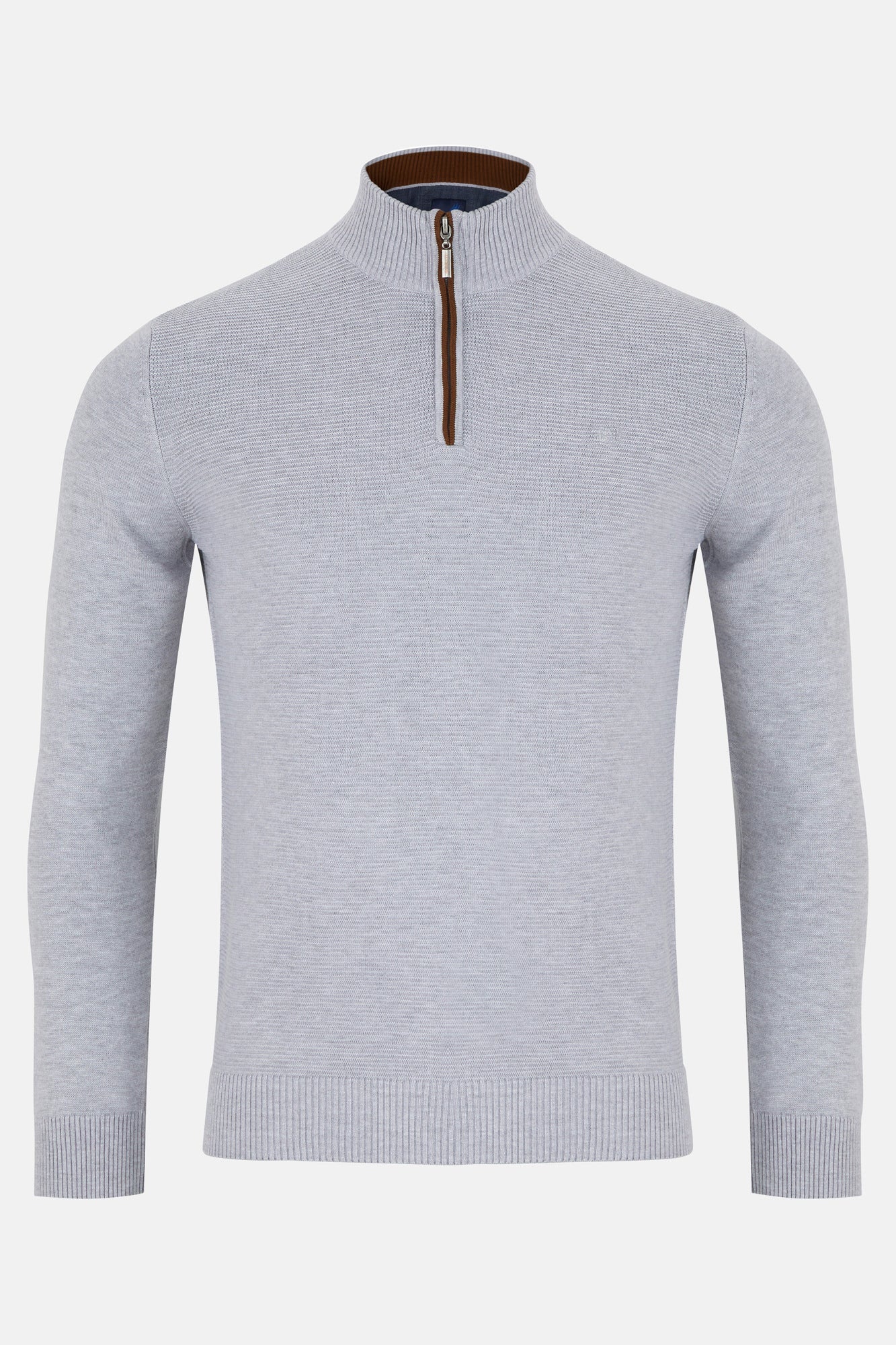Errol Silver Qtr Zip Sweater