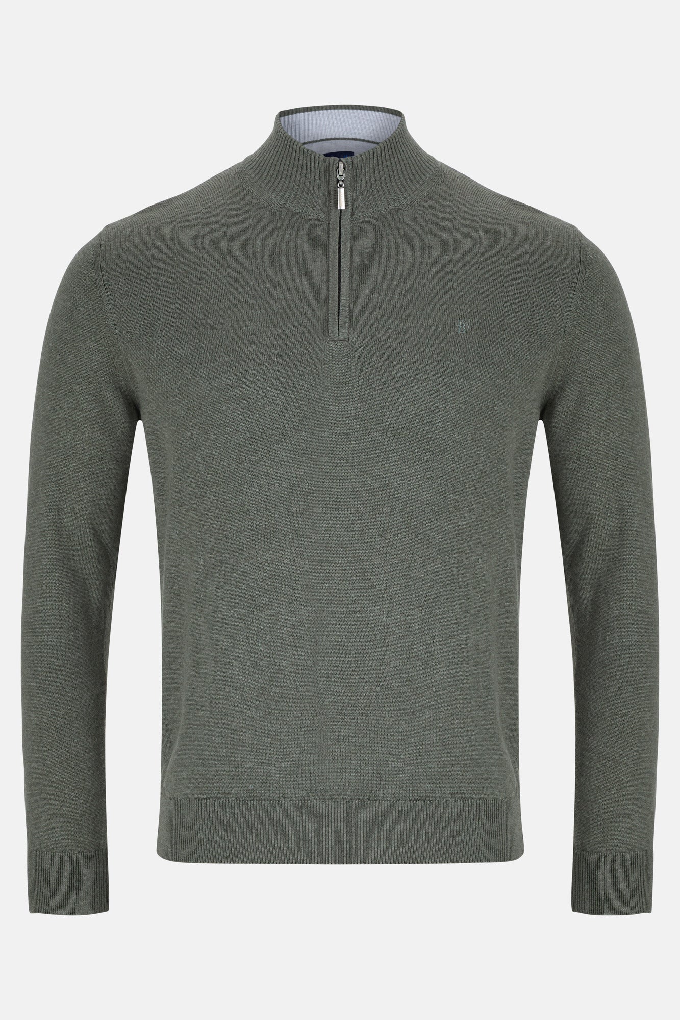Benetti Qtr Zip Sage Sweater
