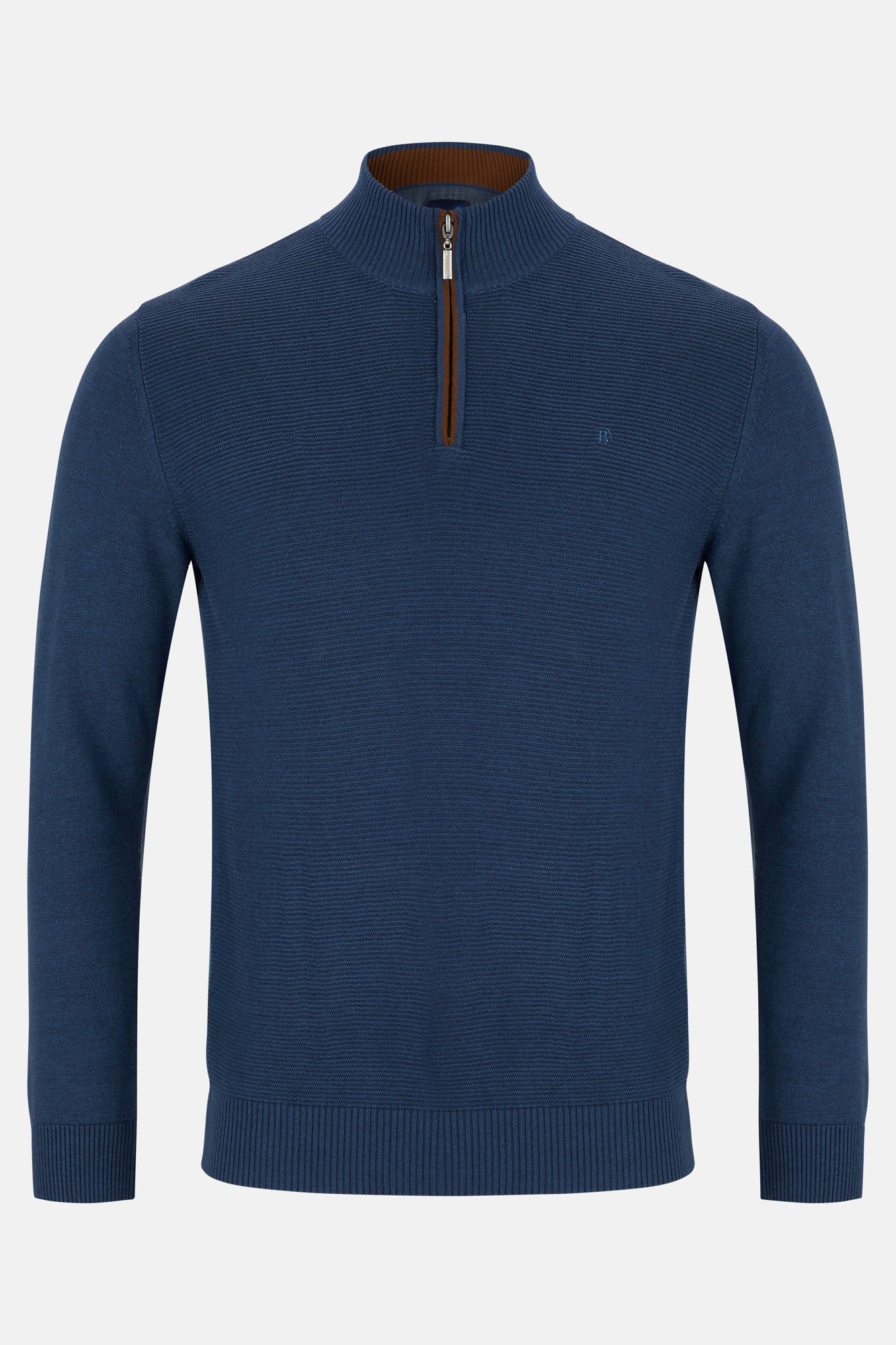Errol Indigo Qtr Zip Sweater