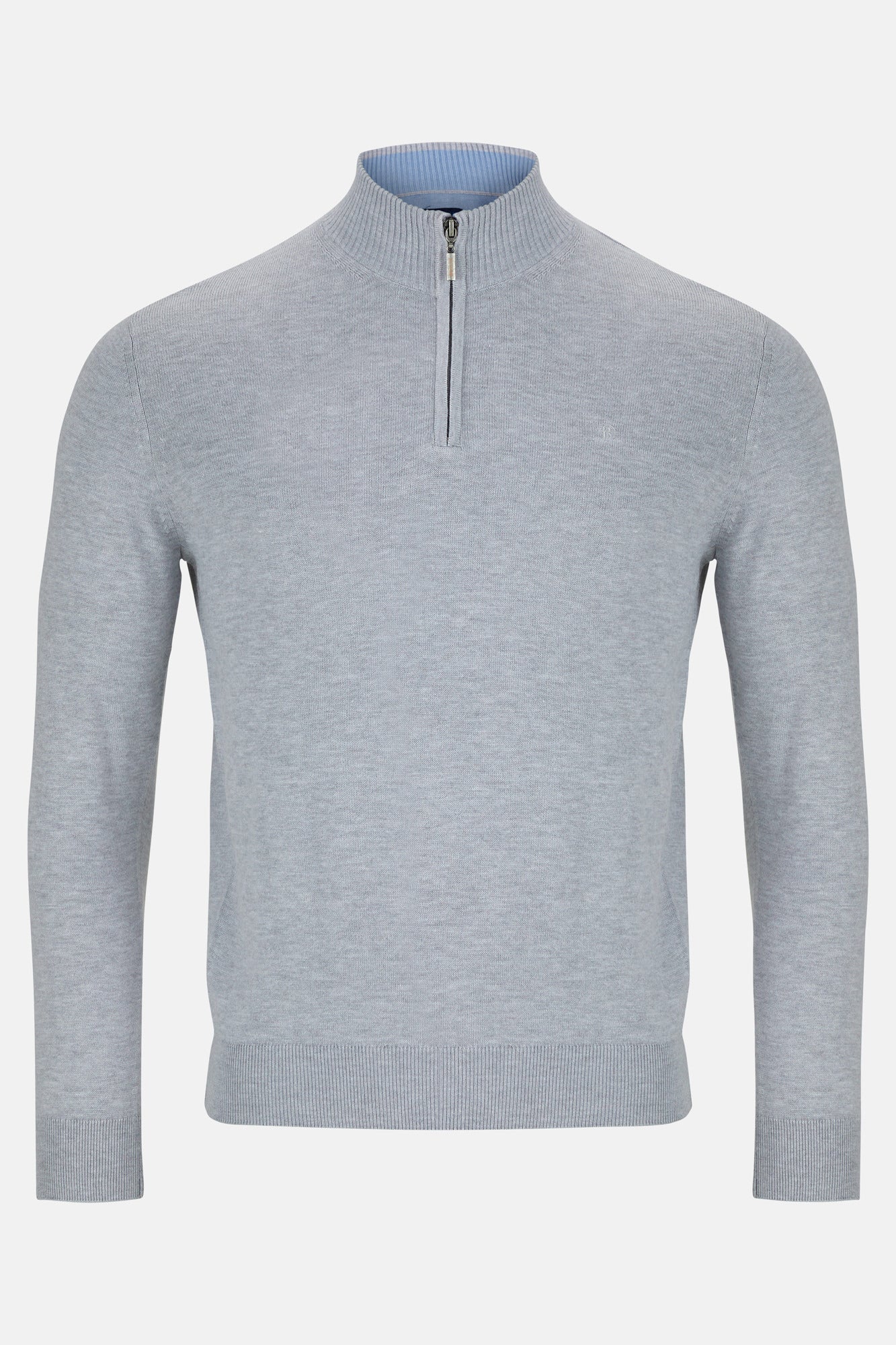 Benetti Qtr Zip Silver Sweater