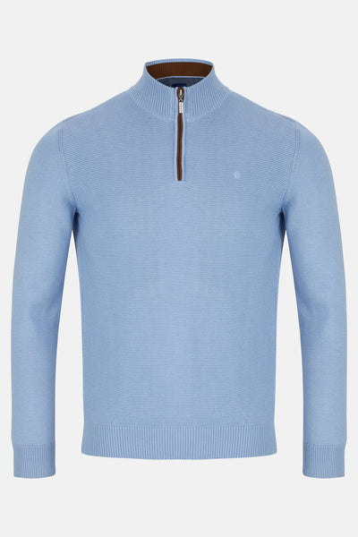 Errol Sky Qtr Zip Benetti Sweater