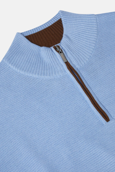 Errol Sky Qtr Zip Benetti Sweater