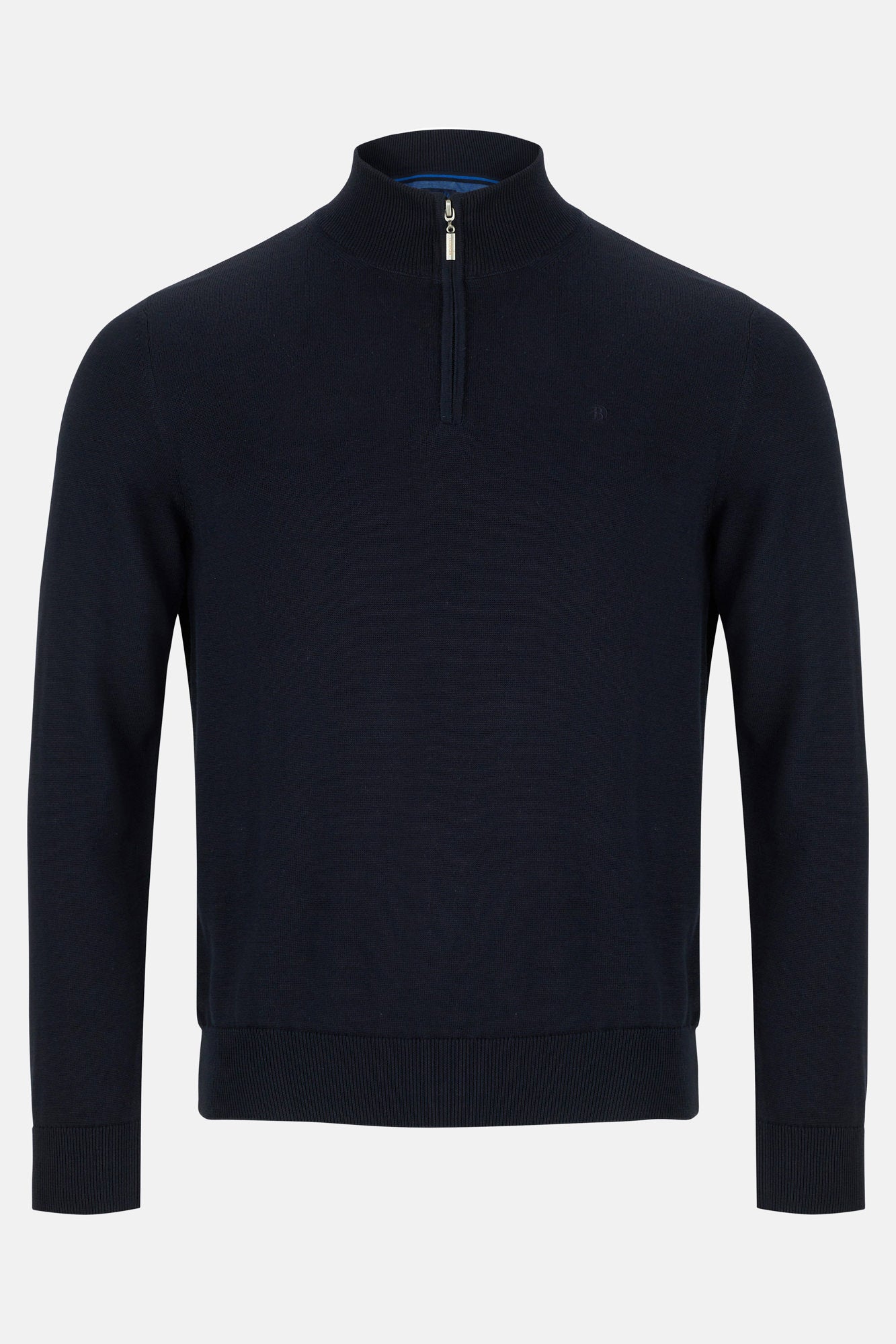 Benetti Navy Qtr Zip Sweater