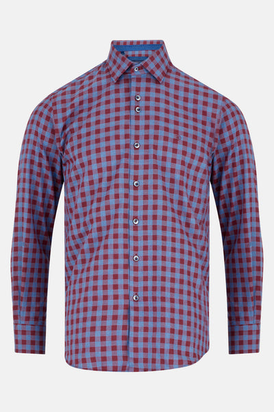 Lisbon Berry Check Shirt By Benetti Menswear