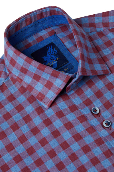 Lisbon Berry Check Shirt By Benetti Menswear