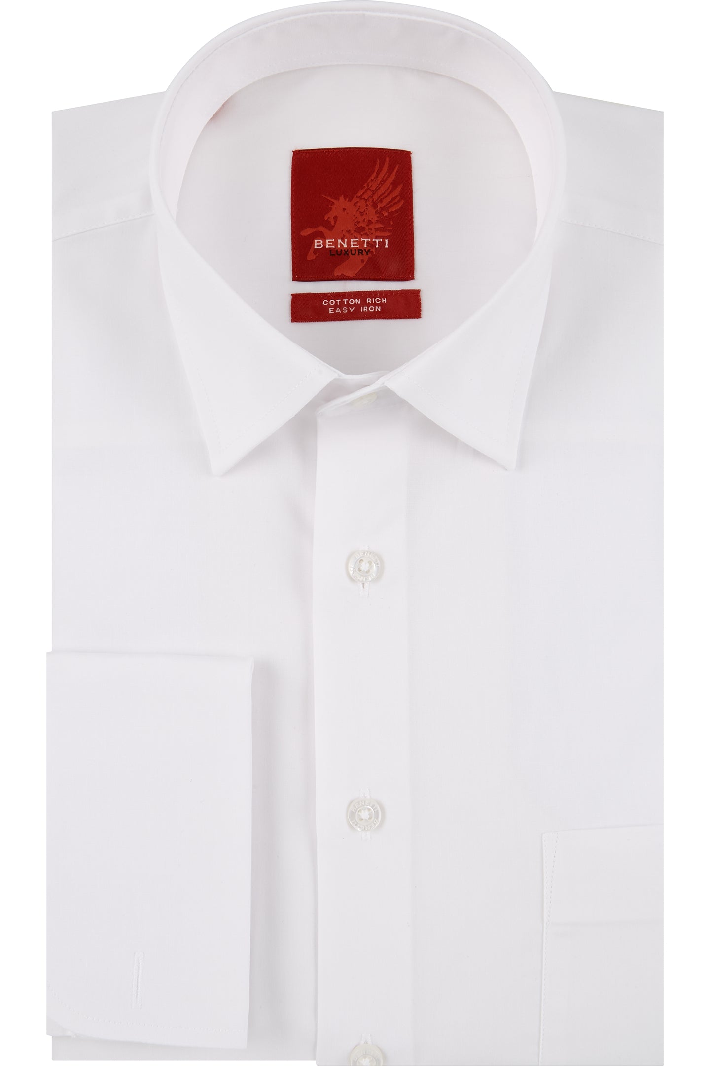Benetti Double Cuff White Shirt