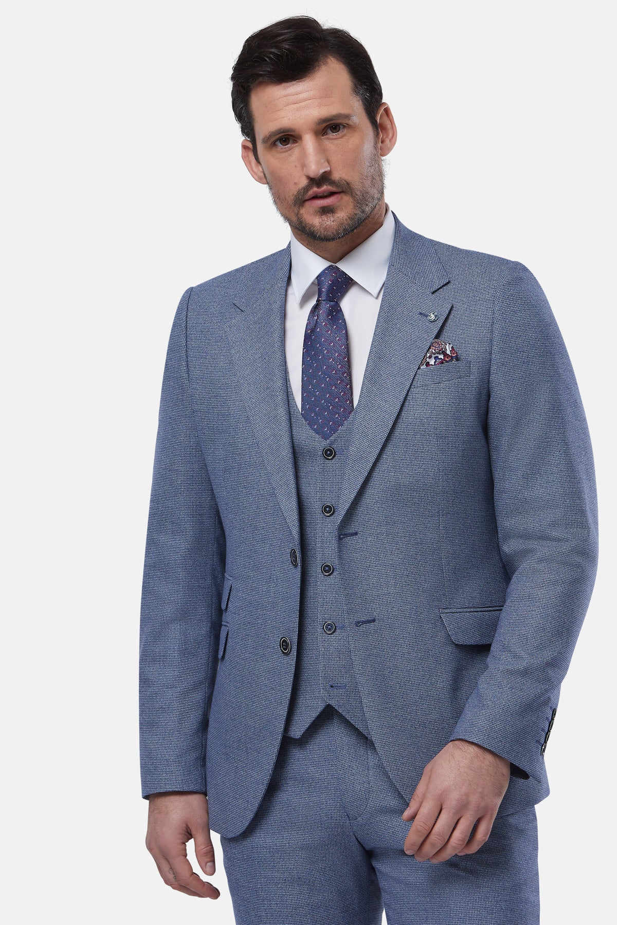 Prague Blue 3 Piece Suit By Benetti Menswear