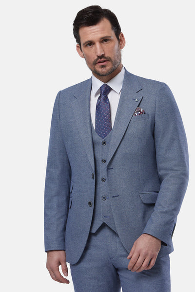 Prague Blue 3 Piece Suit By Benetti Menswear