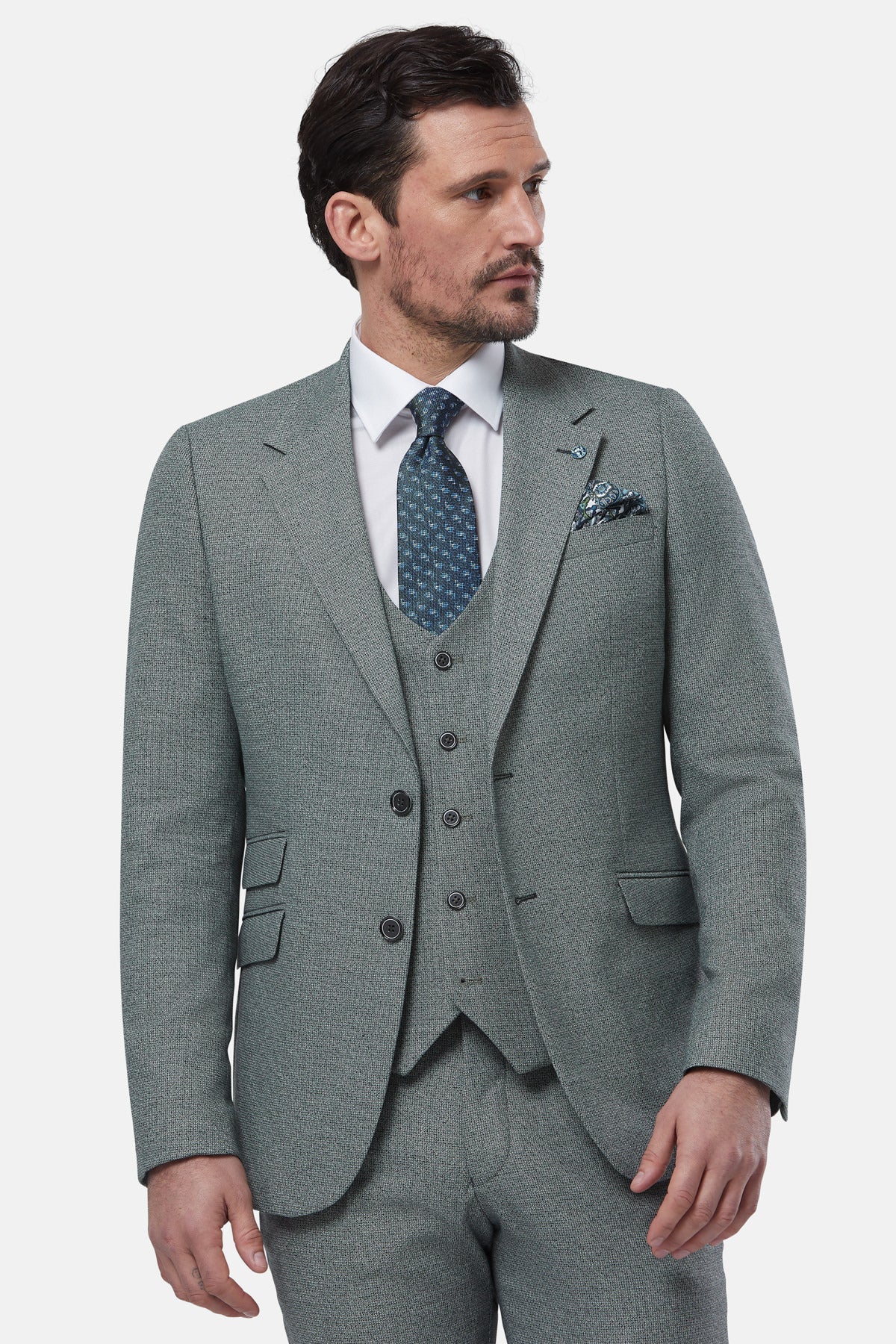 Prague Sage 3 Piece Suit By Benetti Menswear