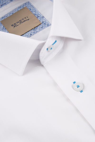 OBJ Slim Fit Formal Shirt: White