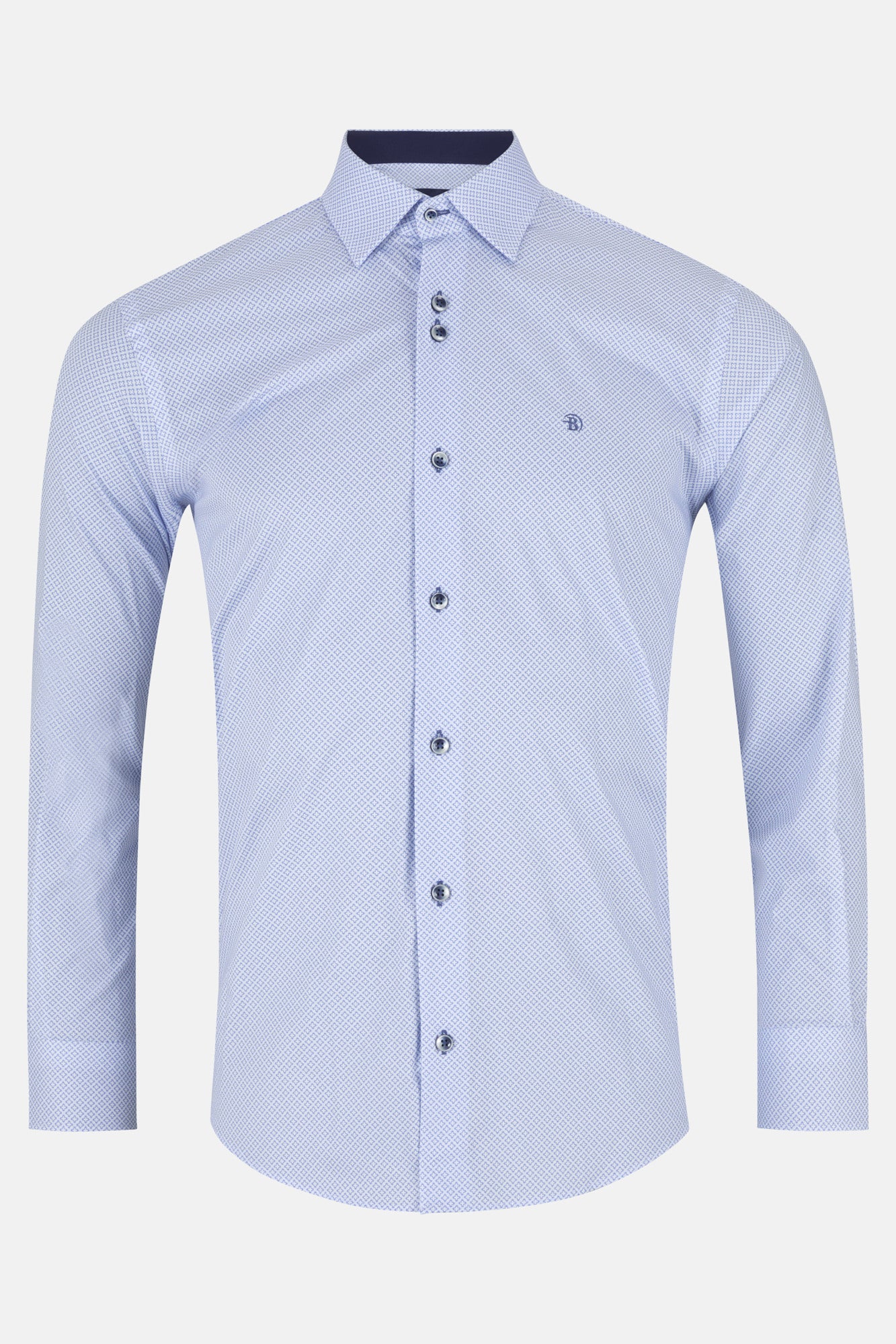Baker Blue Long Sleeve Benetti Menswear Shirt 