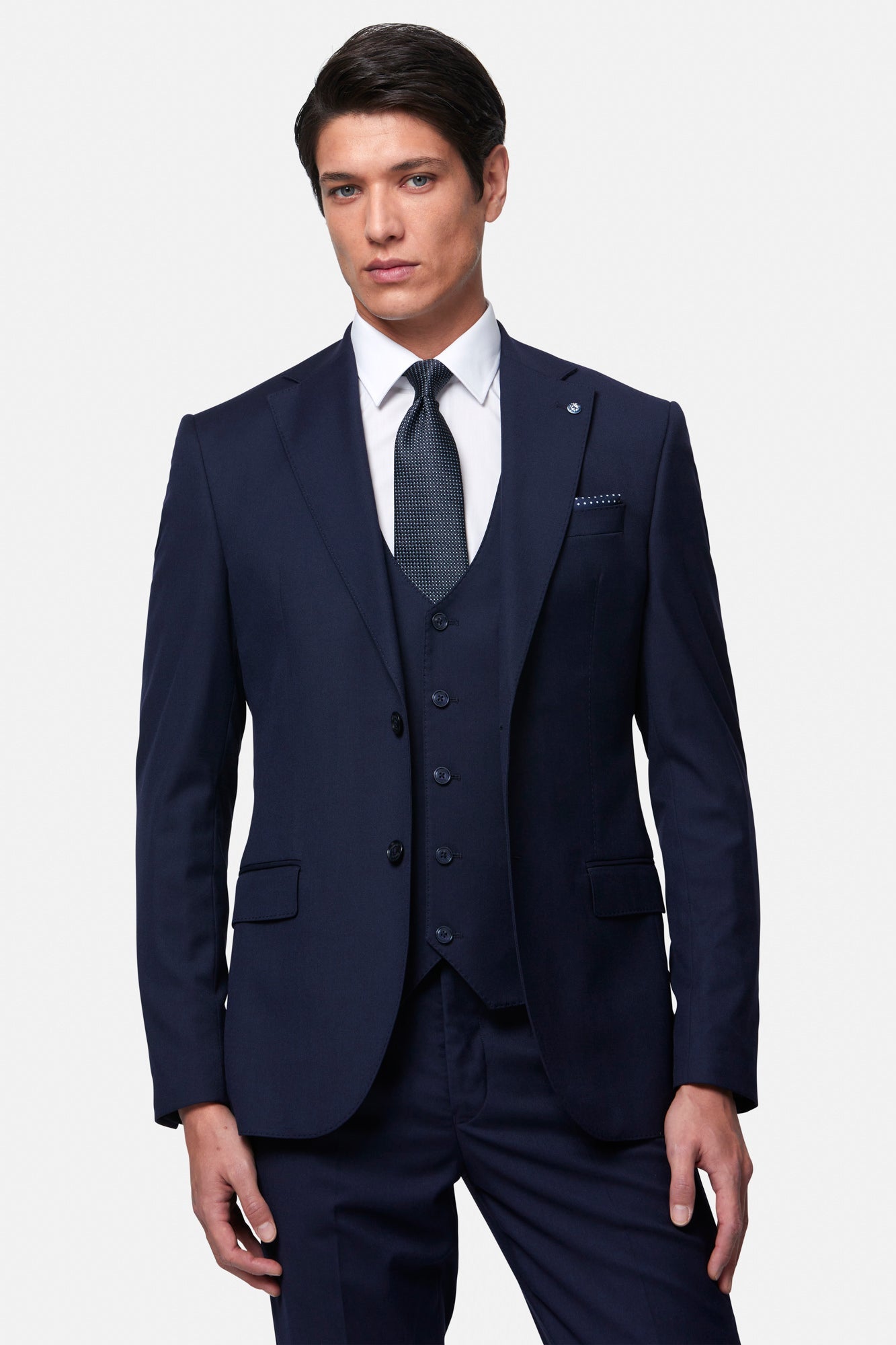 Edina Navy 3PC Suit By Benetti Menswear 