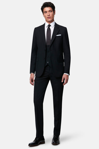 James Black Suit with Scoop Waistcoat