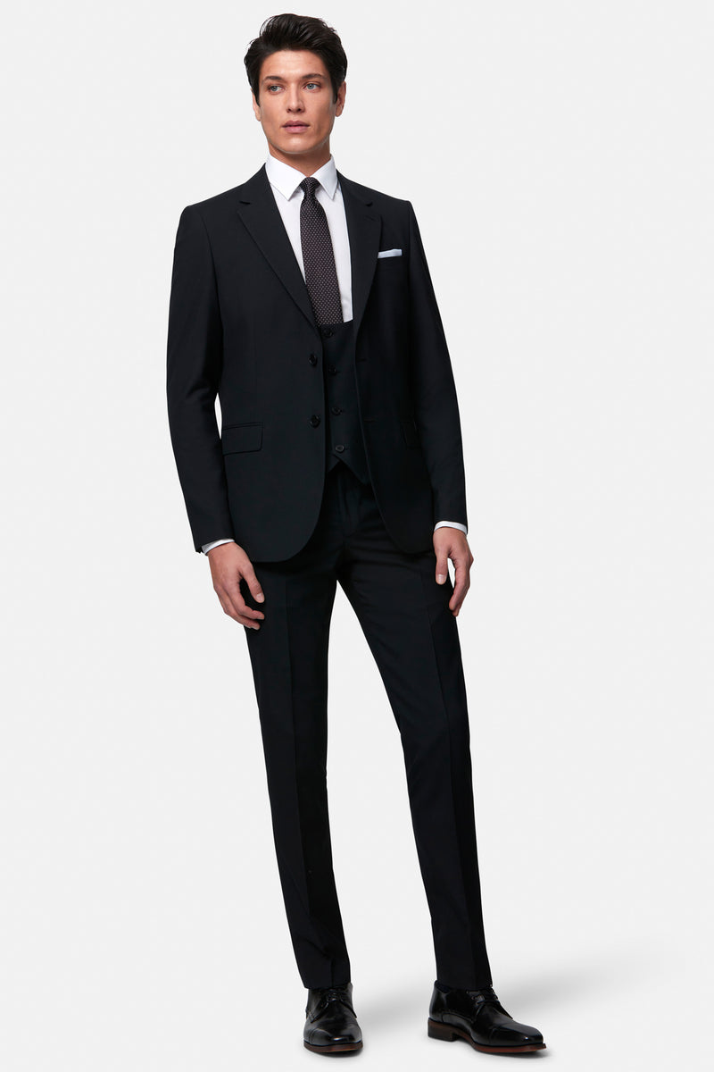 James Black Suit with Scoop Waistcoat 