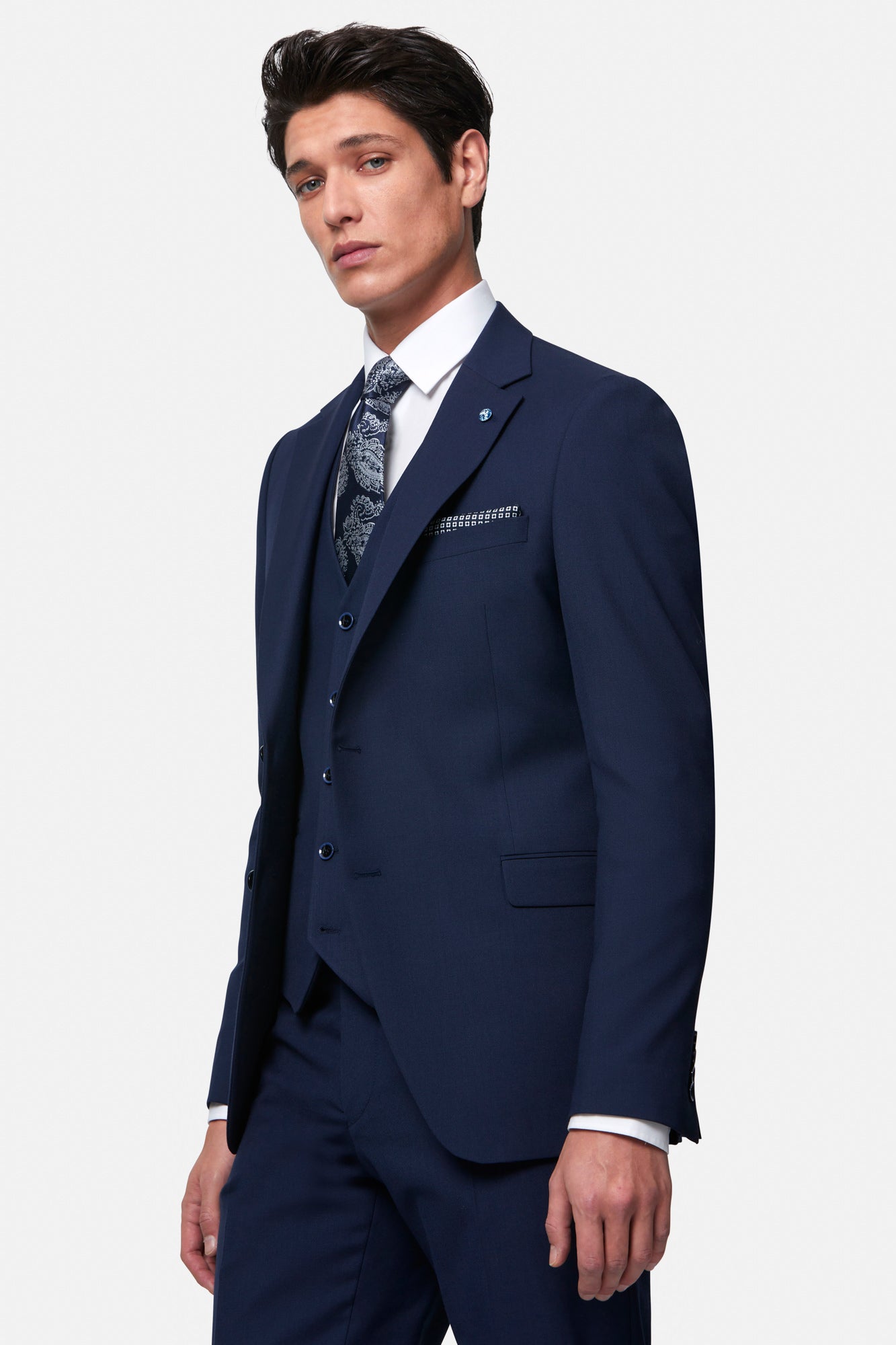 James Navy 3 Piece Suit By Benetti Menswear