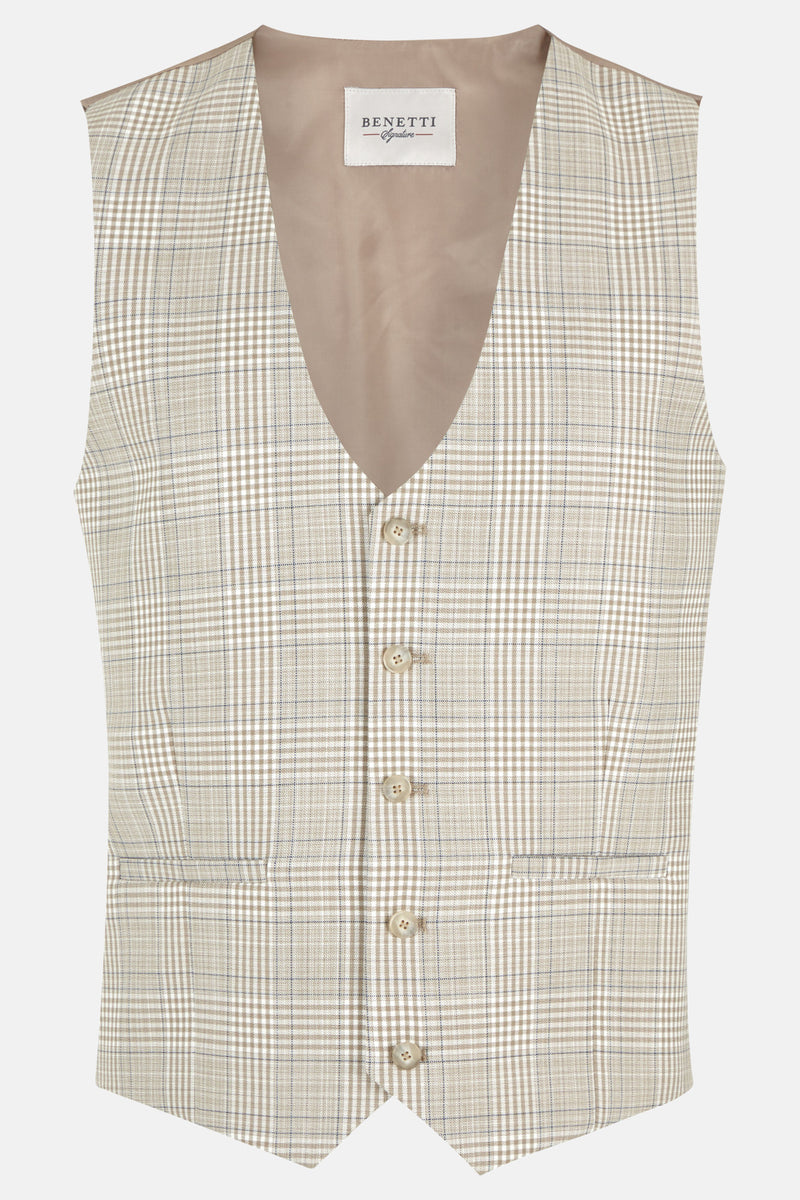 Jeff Stone Check Waistcoat 