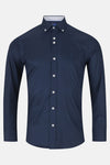 Noah Navy Oxford Cotton Long Sleeve Shirt By Benetti Menswear