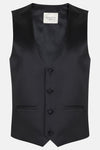 Satin Black Benetti Menswear Waistcoat