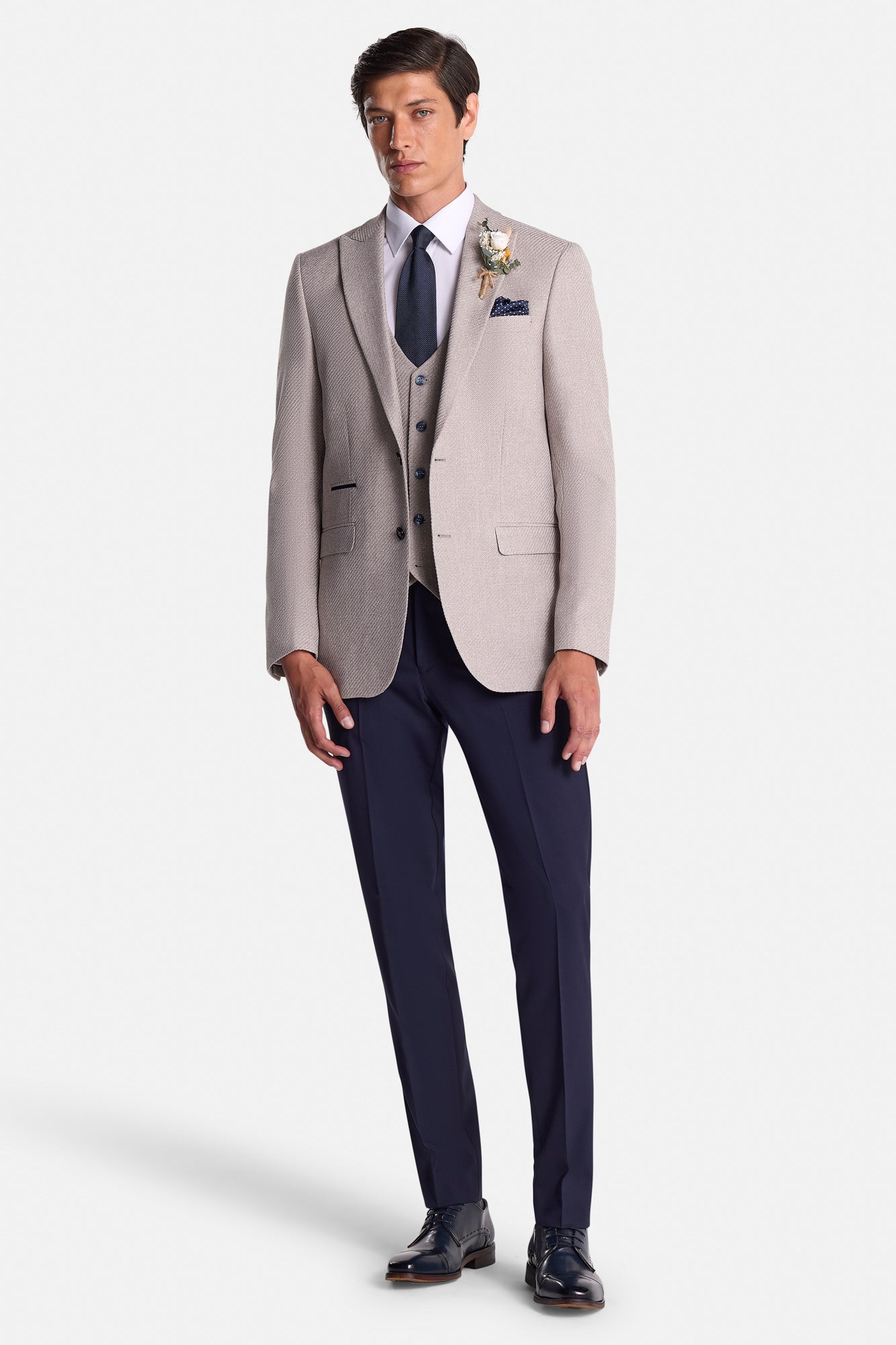 Simon Beige 3 Piece Suit 