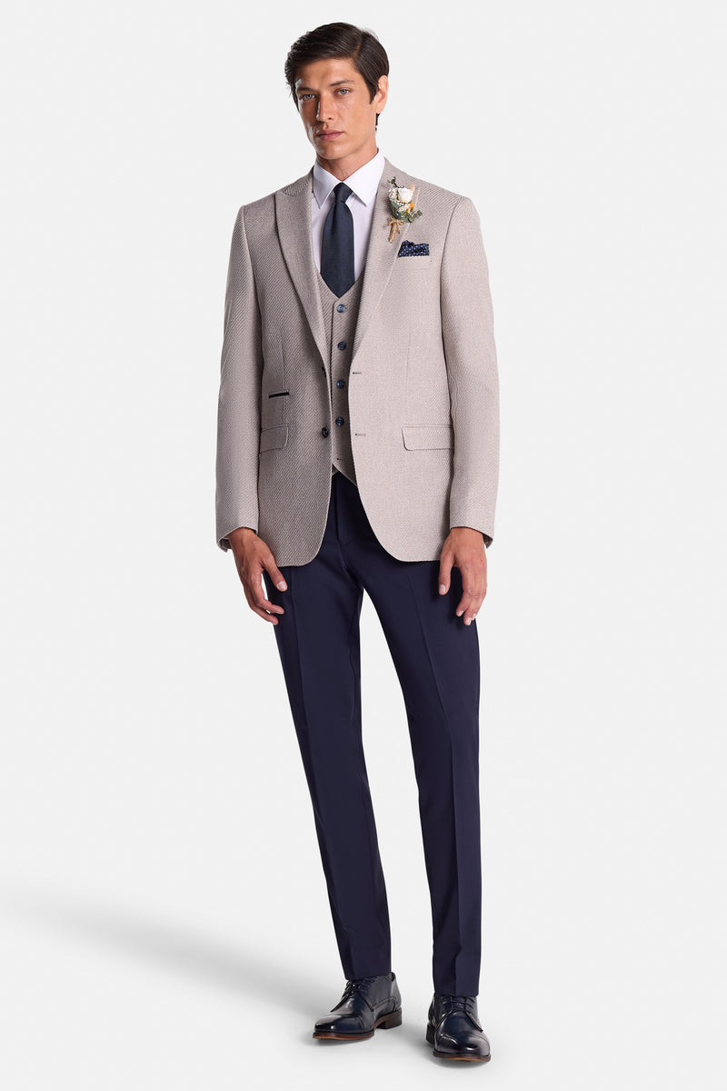 Simon Beige 3 Piece Suit 