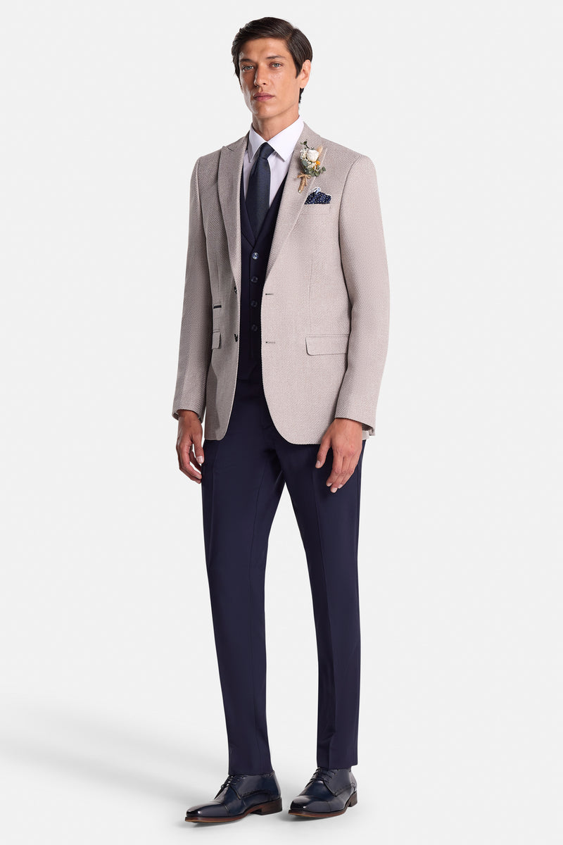 Simon Beige 3 Piece Suit 