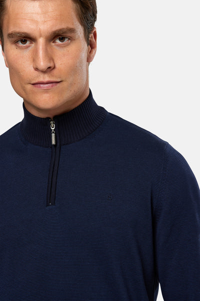 Barrow Navy Quarter Zip Sweater