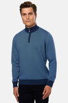 Barrow Blue Quarter Zip Sweater