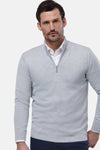 Quarter Zip Silver Sweater By Benetti Menswear